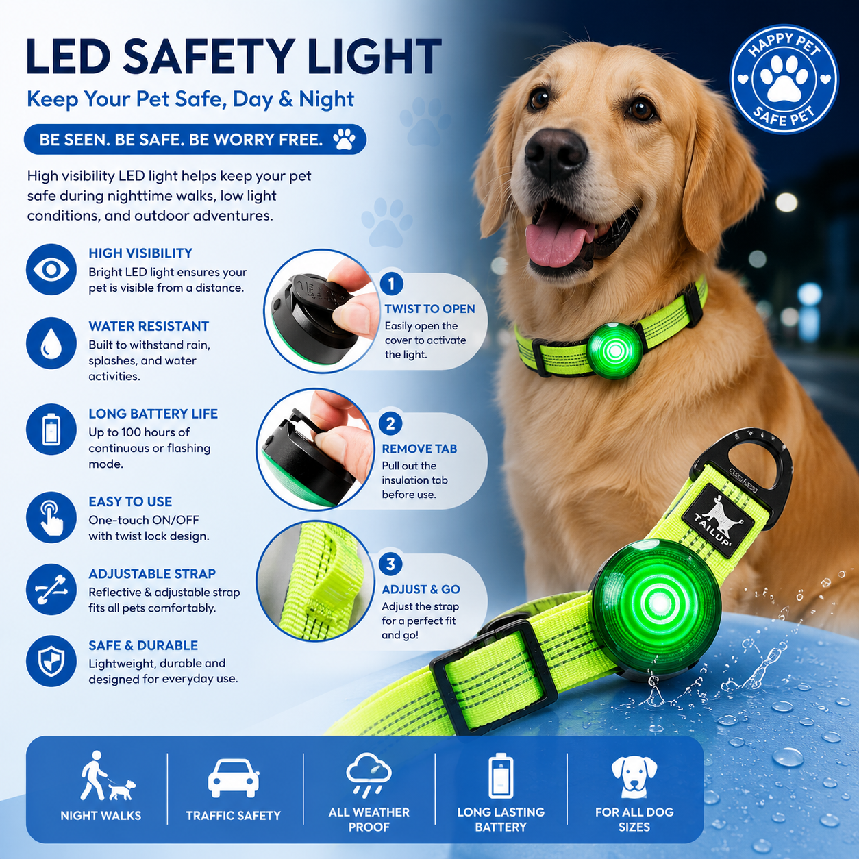 Pet Harness Dog Collar LED Dog Walking