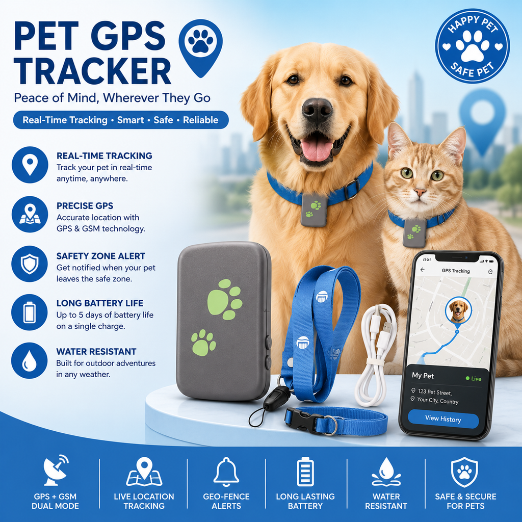 Pet PVC Material GPS Tracker Anti-lost