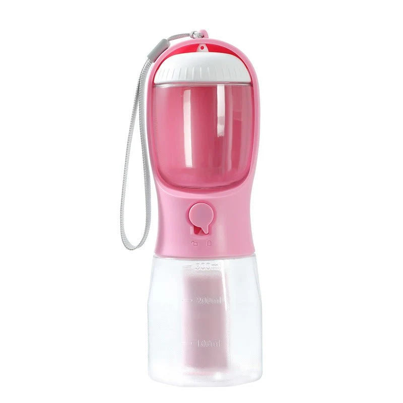 Pet Water Bottle with Food & Bag Holder