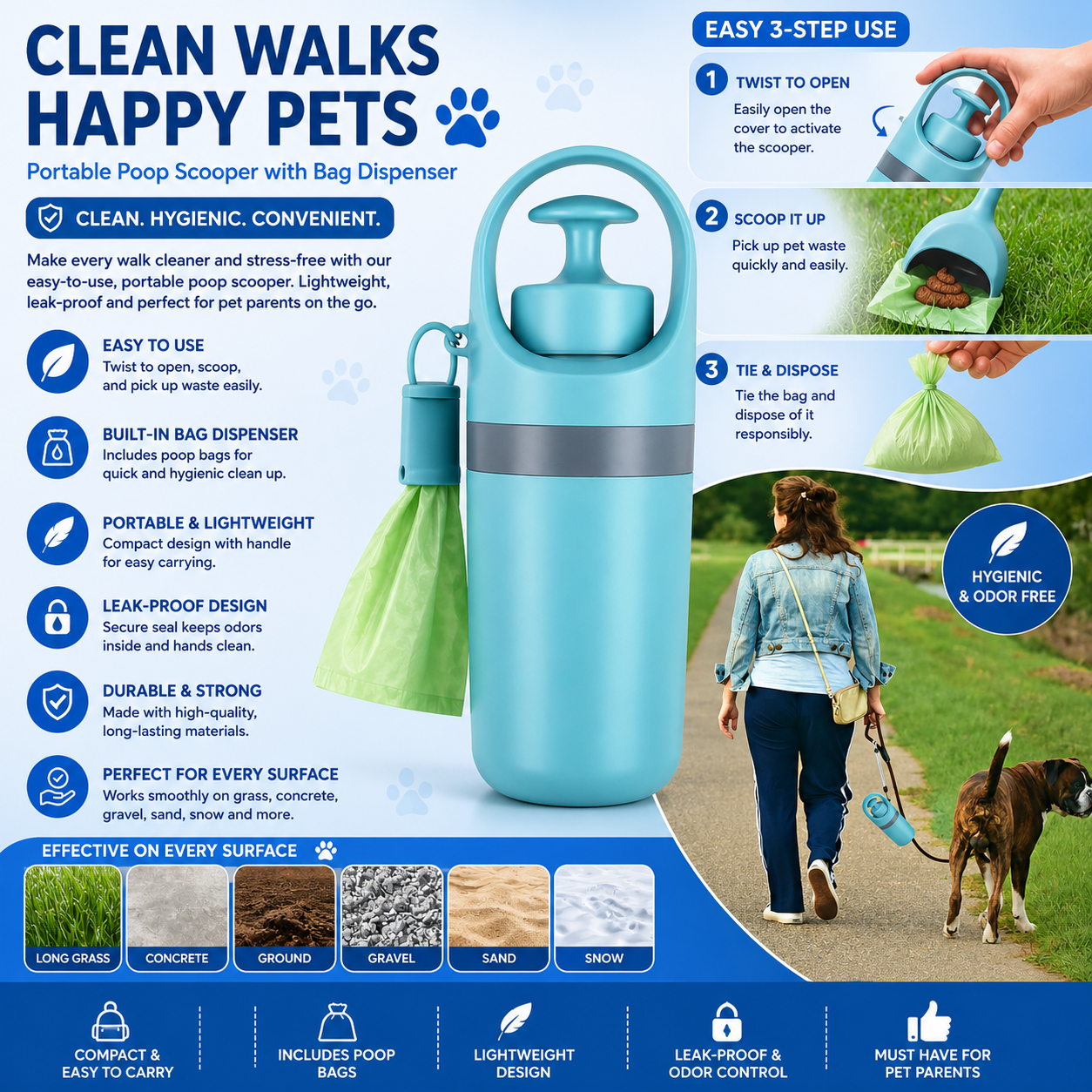 Portable Dog Poop Scooper