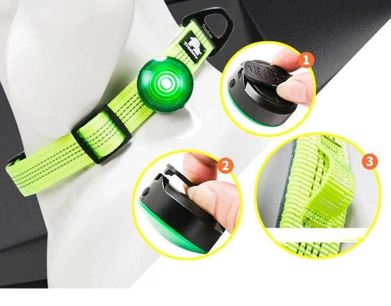 Pet Harness Dog Collar LED Dog Walking